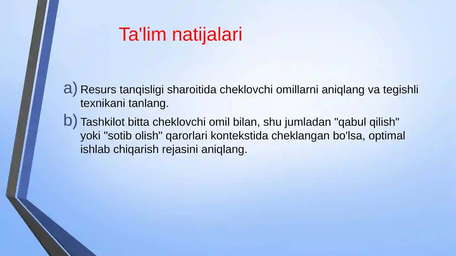 Cheklovchi omillar 2