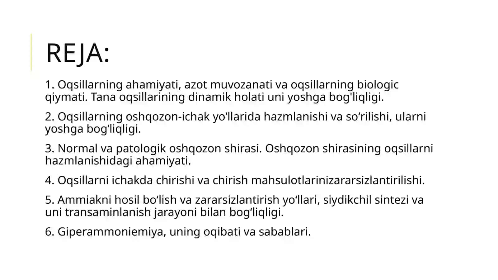 Oqsillarning  hazmlanishi va so’rilishi 2
