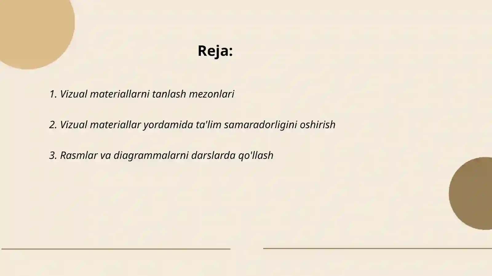 Vizual materiallarni tanlash mezonlari 2