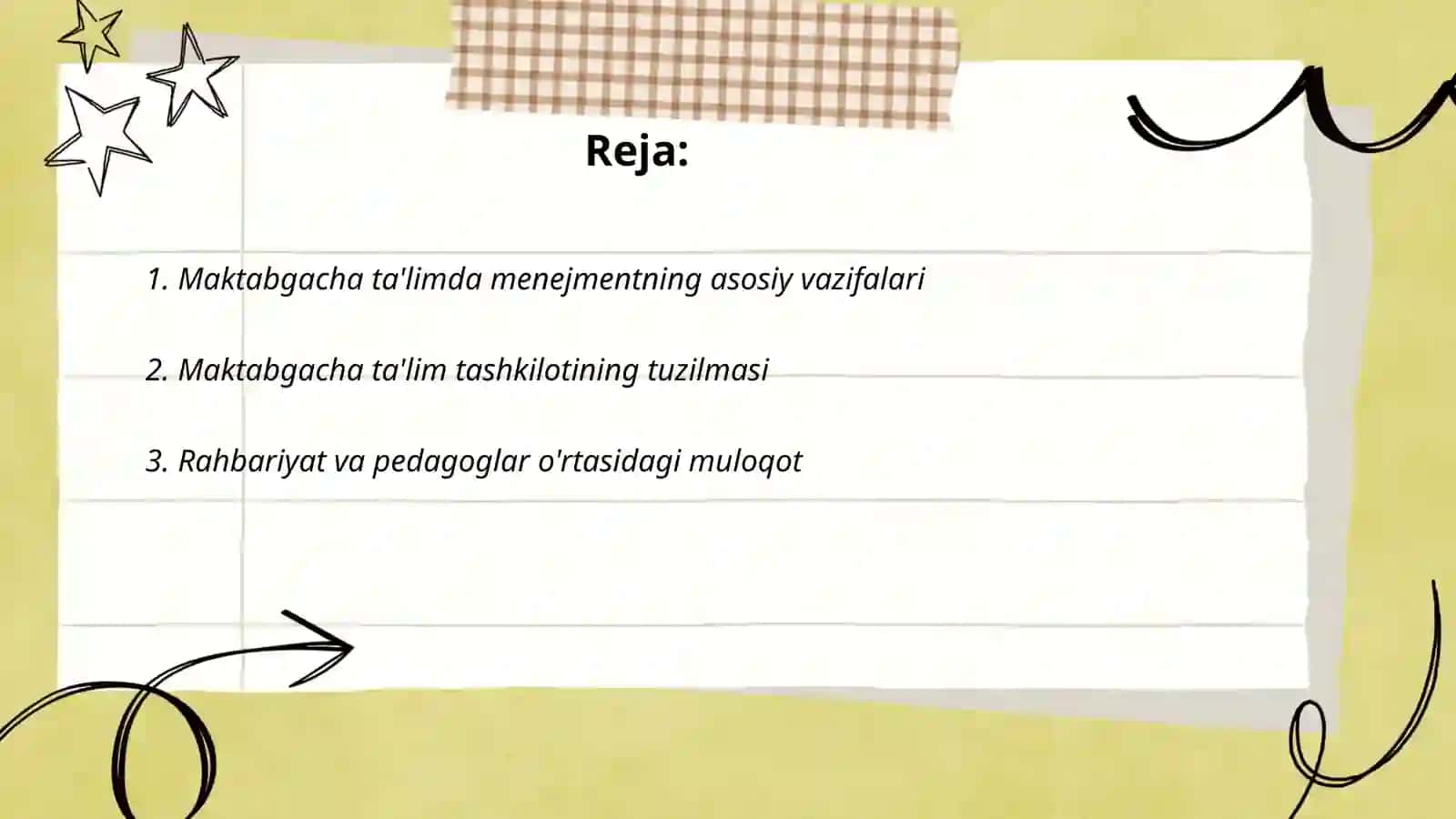 Maktabgacha ta'lim tashkiloti faoliyatini tashkil etish va menejment 2