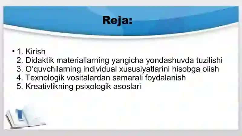 Taʼlimiy faoliyat ishlanmalar tuzishda pedagogning kreativligi 2