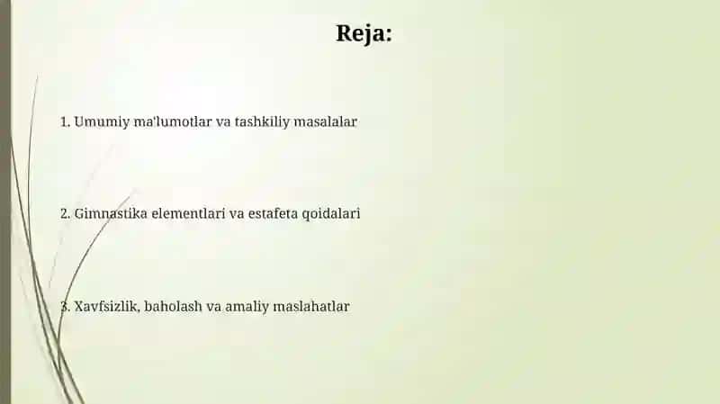 Gimnastika elementlari bilan estafeta poygalari 2