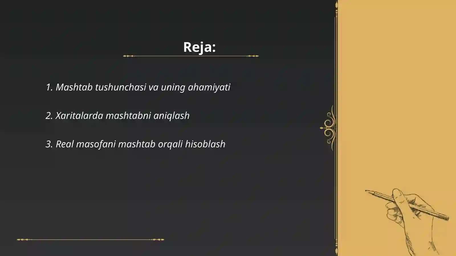 Mashtab ustida amalar va masallar yechish 2