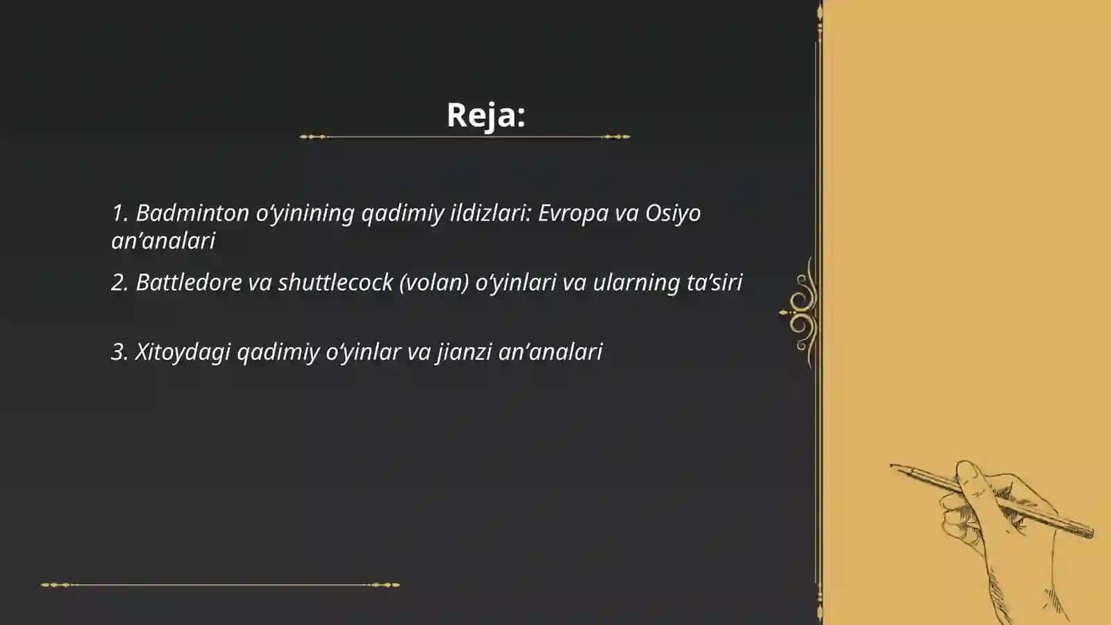 Badminton oʻyinining kelib chiqishi va rivojlanish tarixi 2