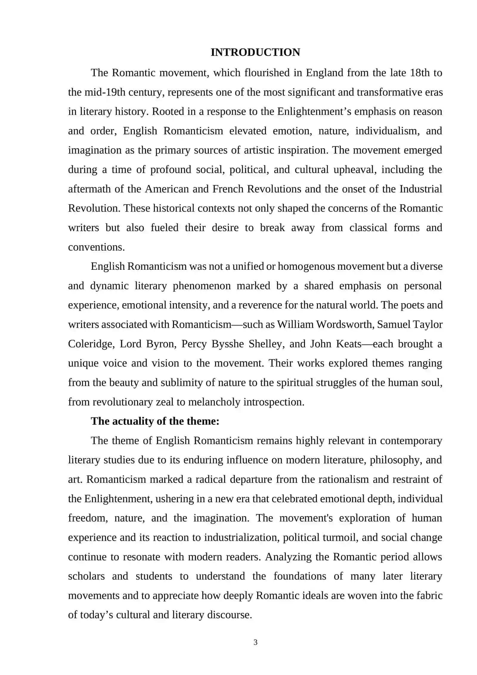 ENGLISH ROMANTICISM AND ITS DEVELOPMENT 2