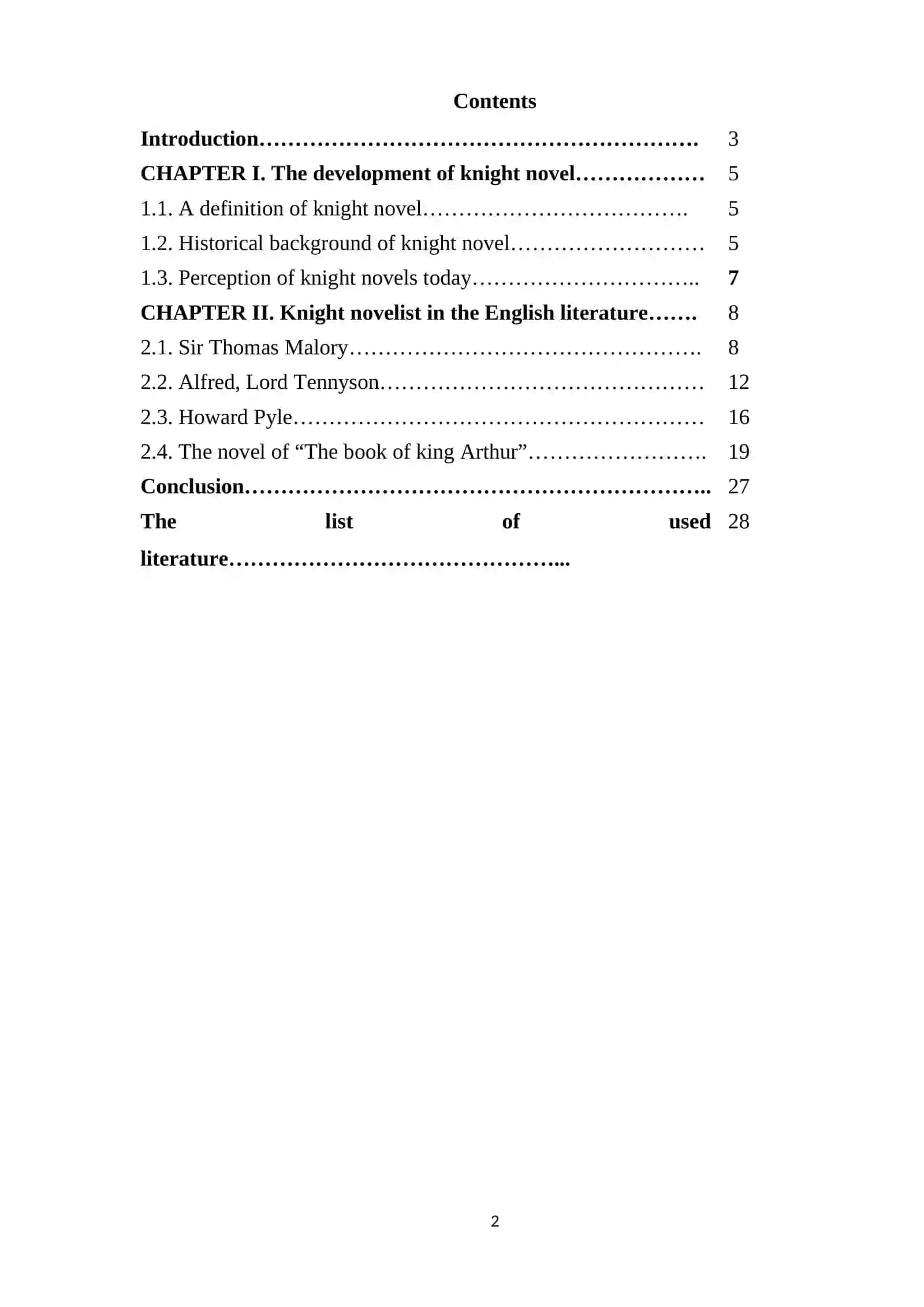 Knight novels in English literature 2