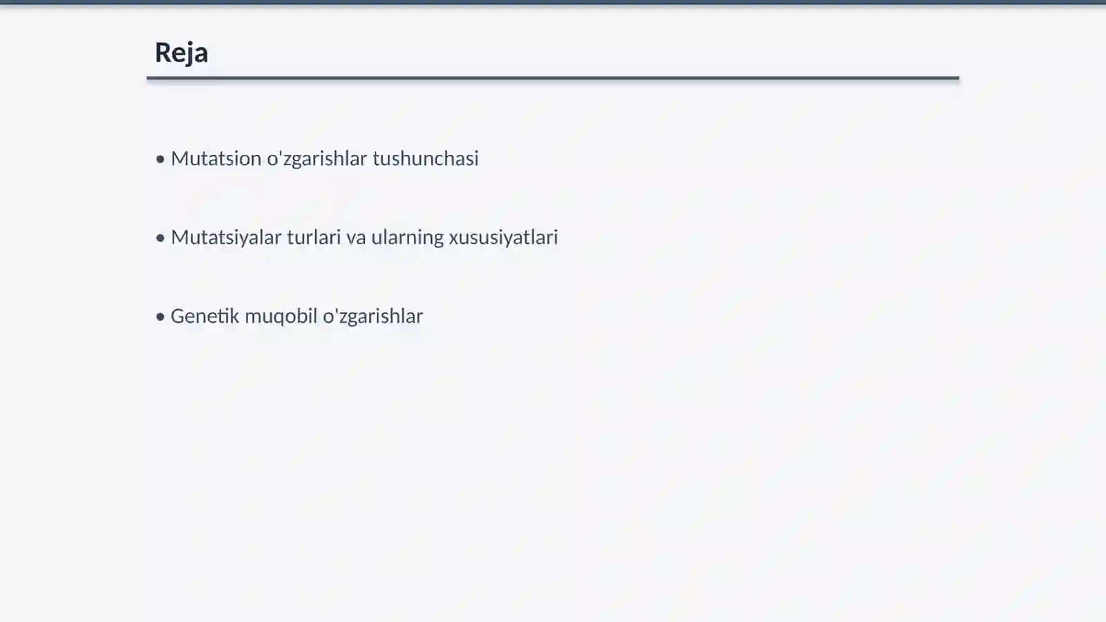 Mutatsion o'zgarishlar va ularning turlari 2