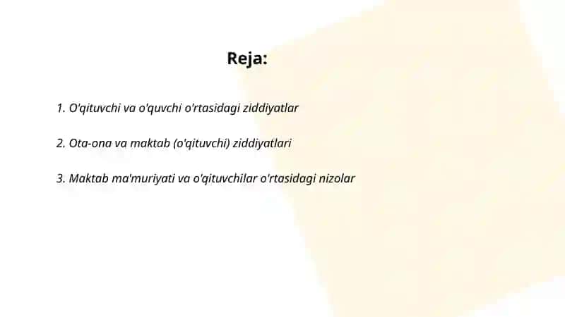 Pedagogik nizolar va ziddiyatlar 2