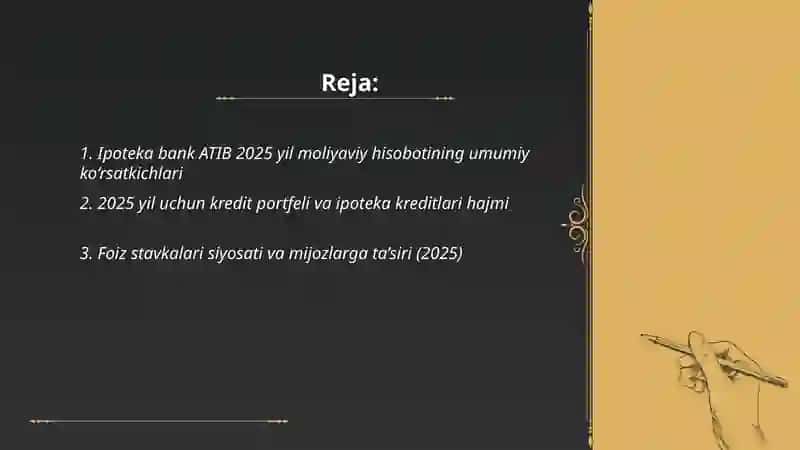 Ipoteka bank ATIB 2025 yil malumotlari 2