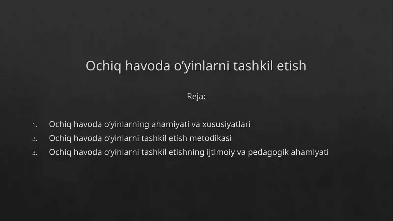 Ochiq havoda o'yinlar 2