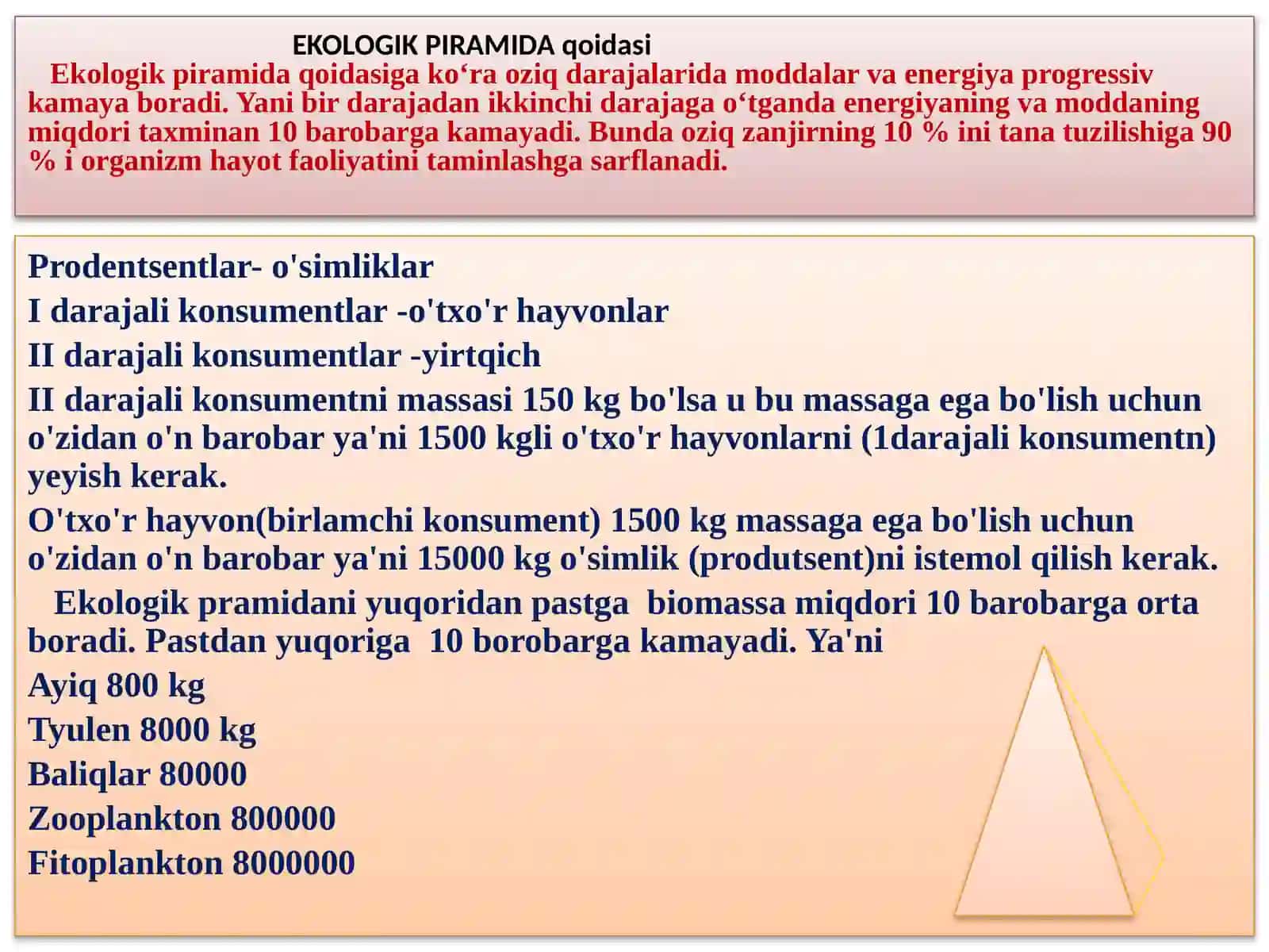Ekologik piramidaga oid masalalar ye chish 2