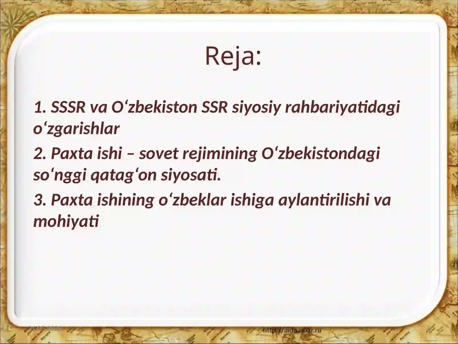 Paxtaishio'zbeklarishiningmazmunmohiyatioqibatihamdanatijalari 2