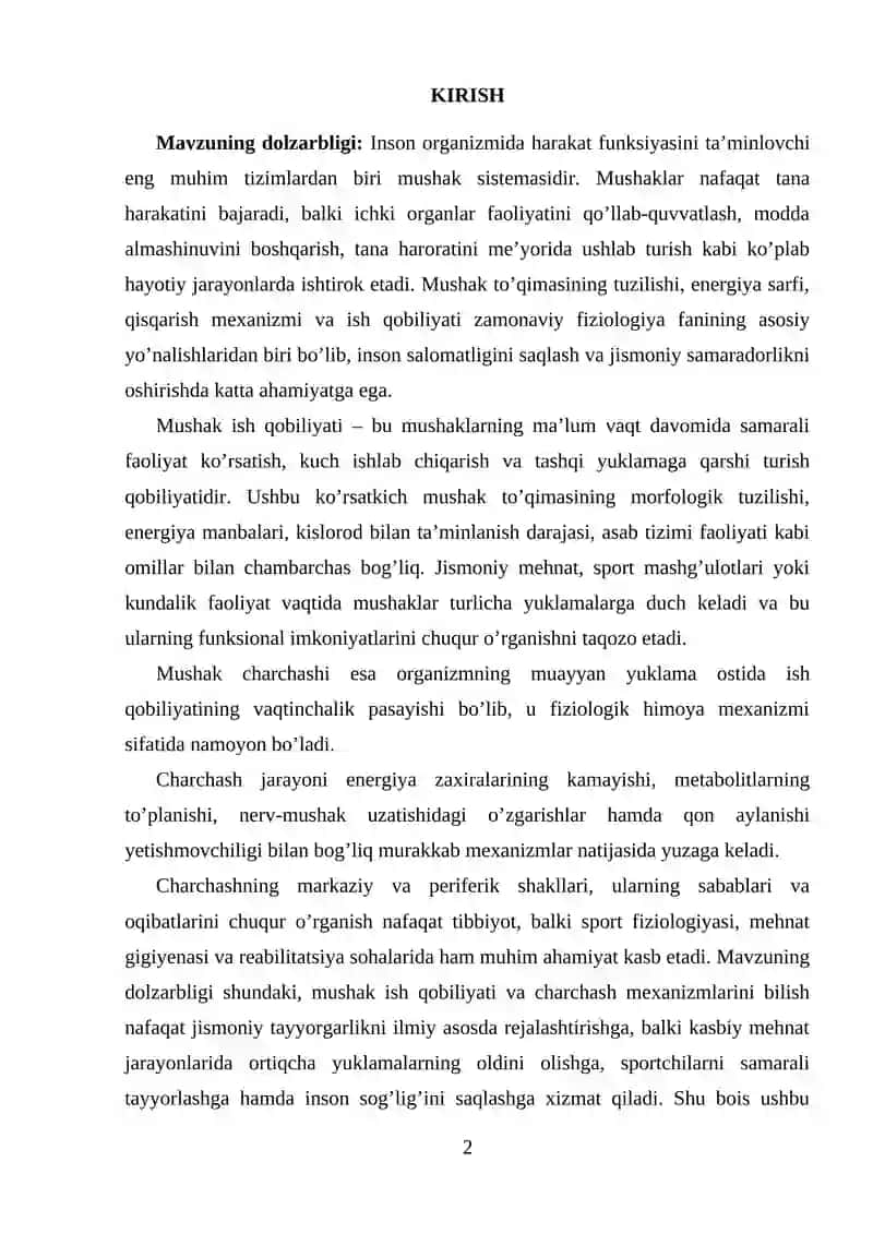 Mushak ish qobiliyati va charchash hodisasi 2