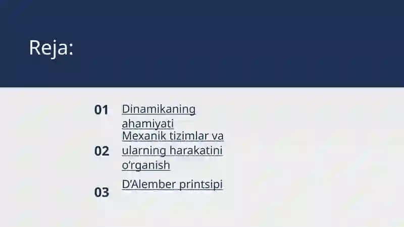 Dinamikaning umumiy tenglamasi (Dalamber Logranj) 2