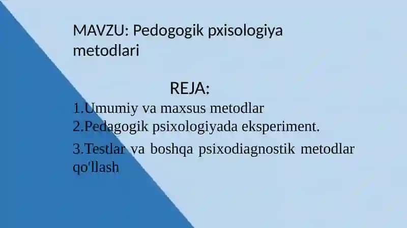 Pedogogik va Psixologiya Metodlari 2