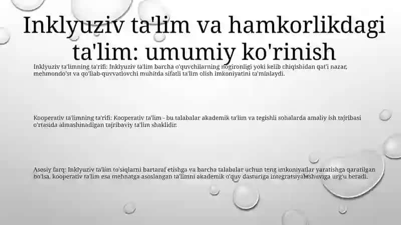 Inklyuziv Va Birgslikda OʻQitish 2