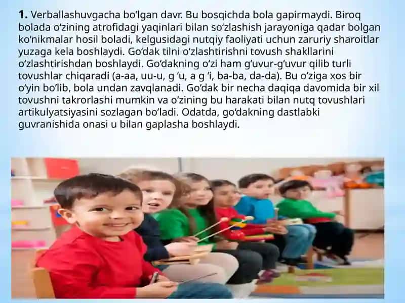 Bola nutqining shakllanishi bosqichlari 2