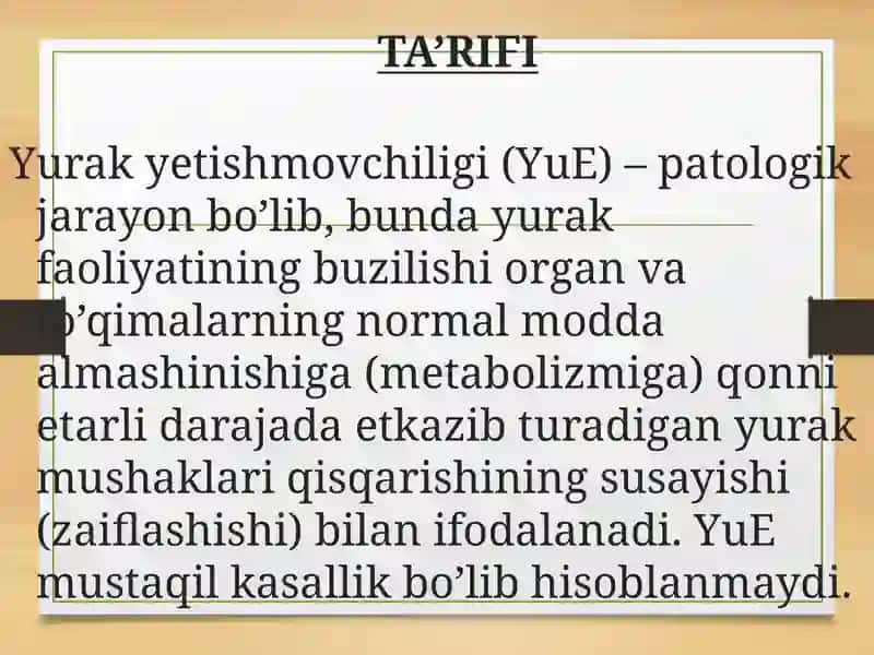 YURAK YETISHMOVCHILIGI 2