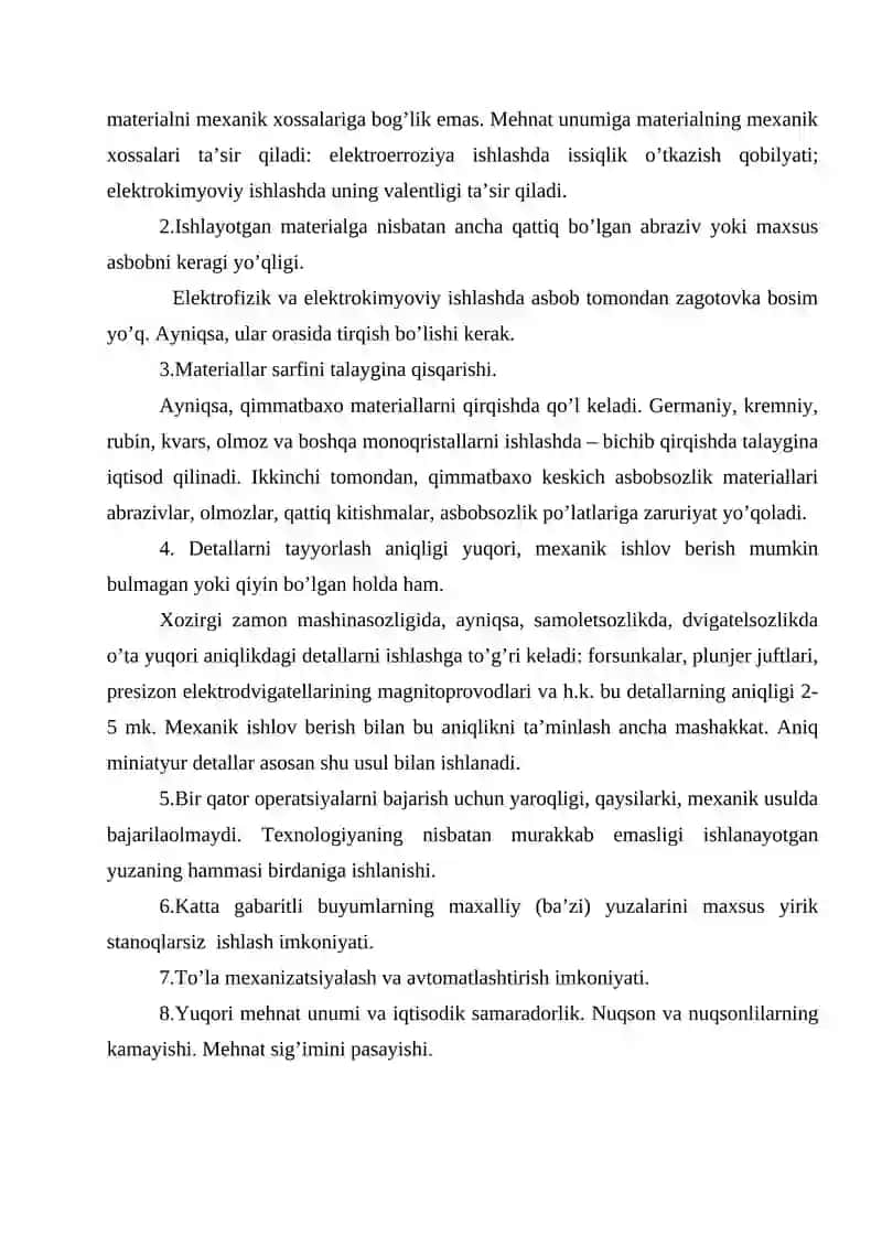 Elektrokimyoviy va elektrofizik ishlash usullari 2
