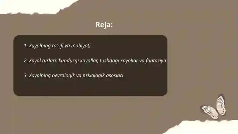 Xayol haqida tushuncha 2
