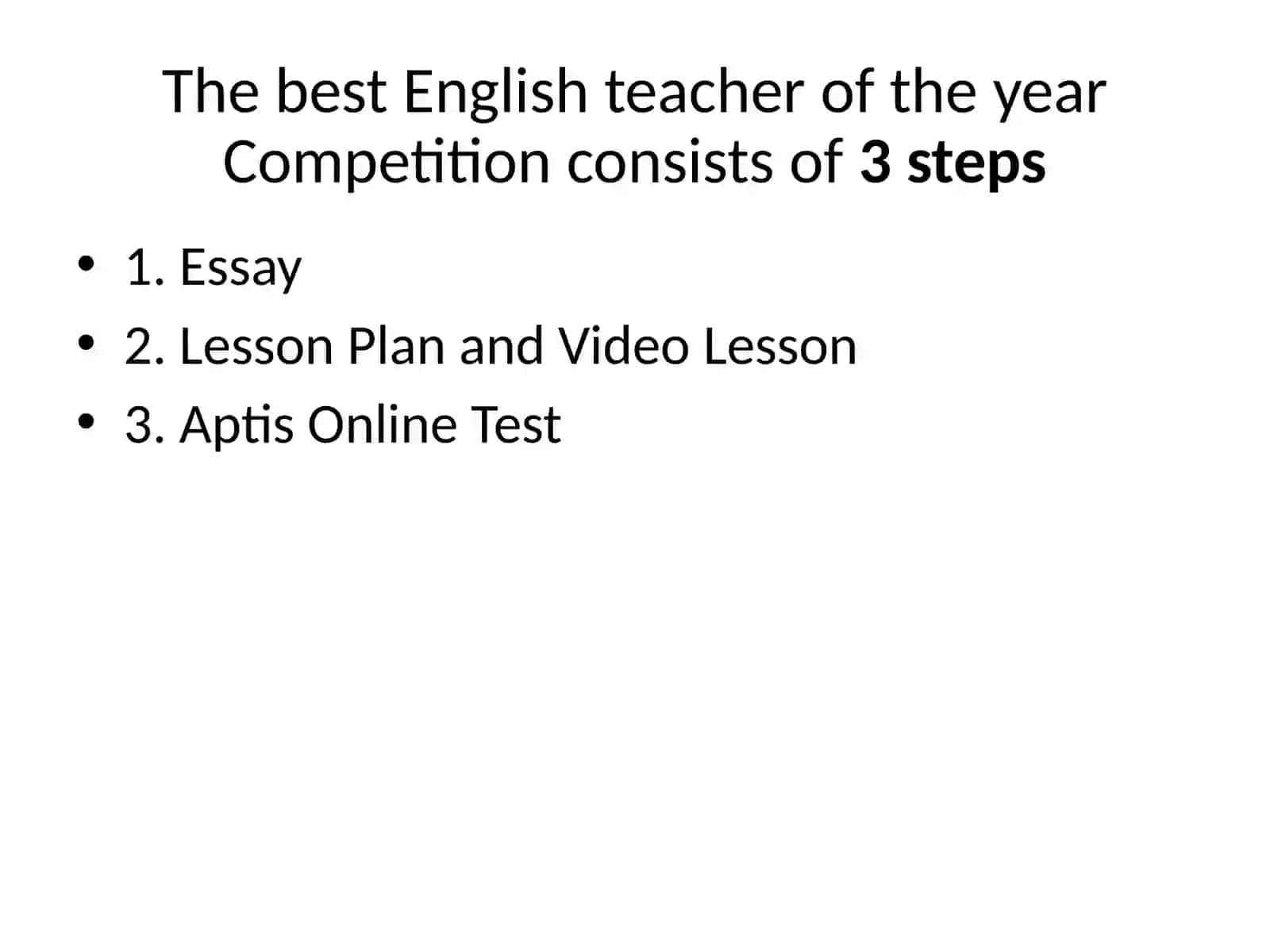 "The Best Teacher of the year" Competition 2