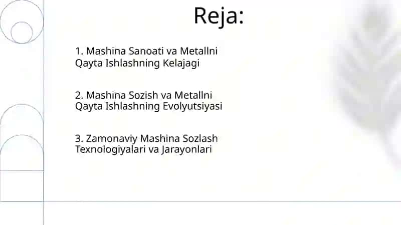 Mashinasozlik va metallarni qayta ishlash 2
