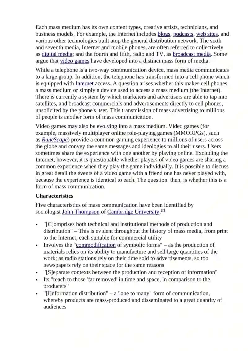 Mass media 2