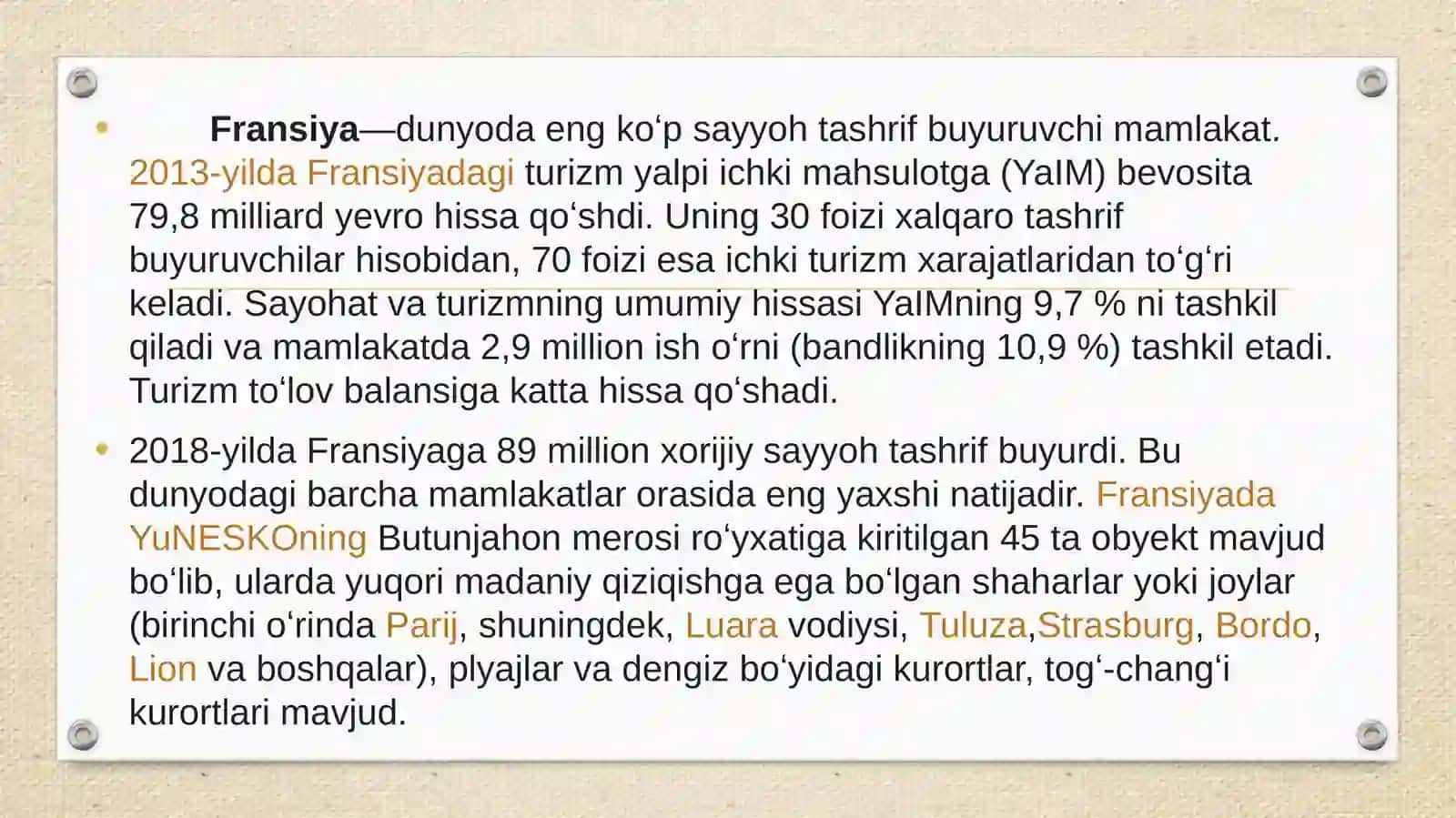 Fransiyaning turistik salohiyati 2