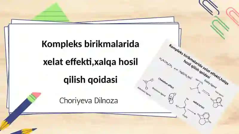 Kompleks birikmalarida xelat effekti,xalqa hosil qilish qoidasi 2