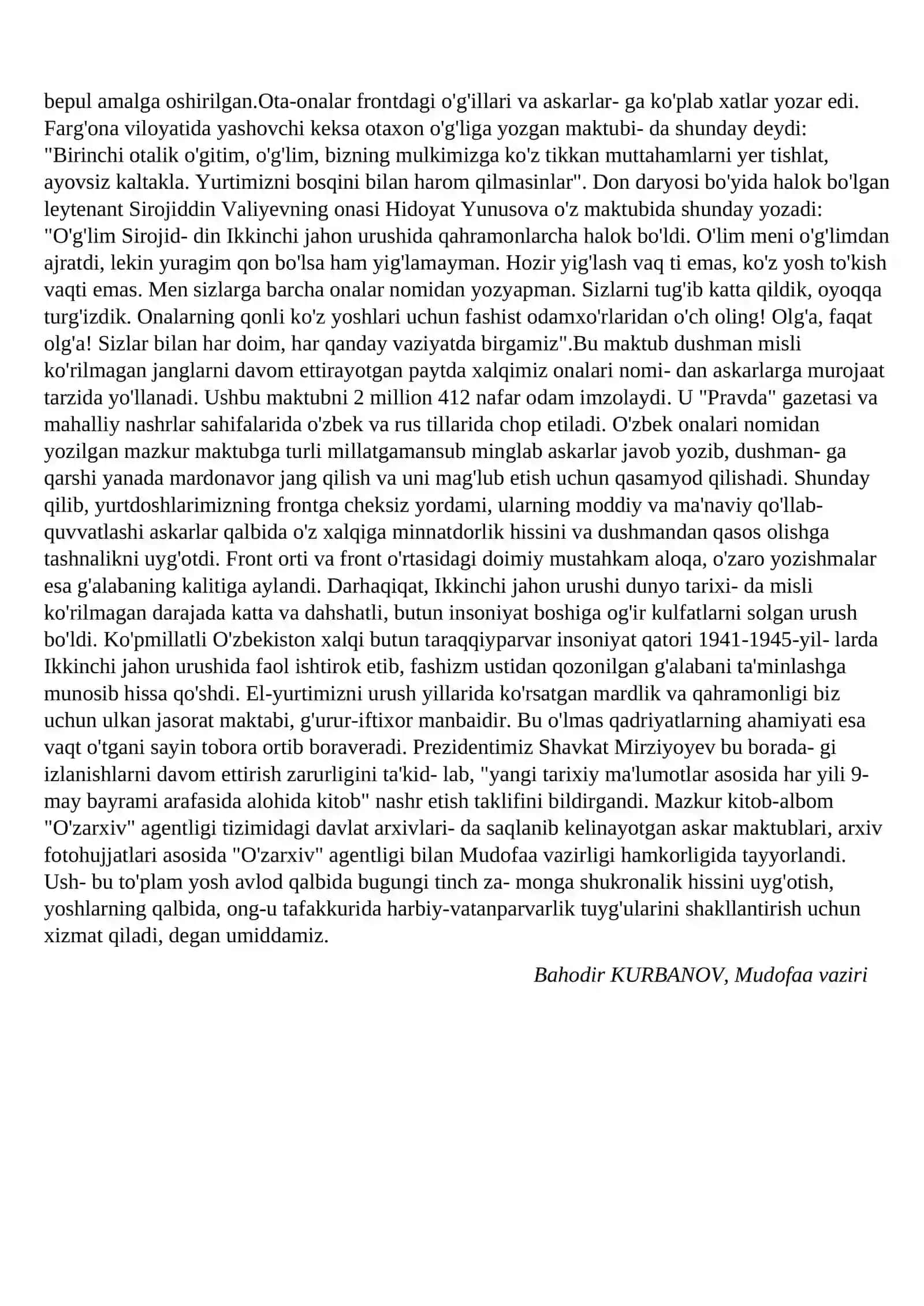Frontdan xatlar 2