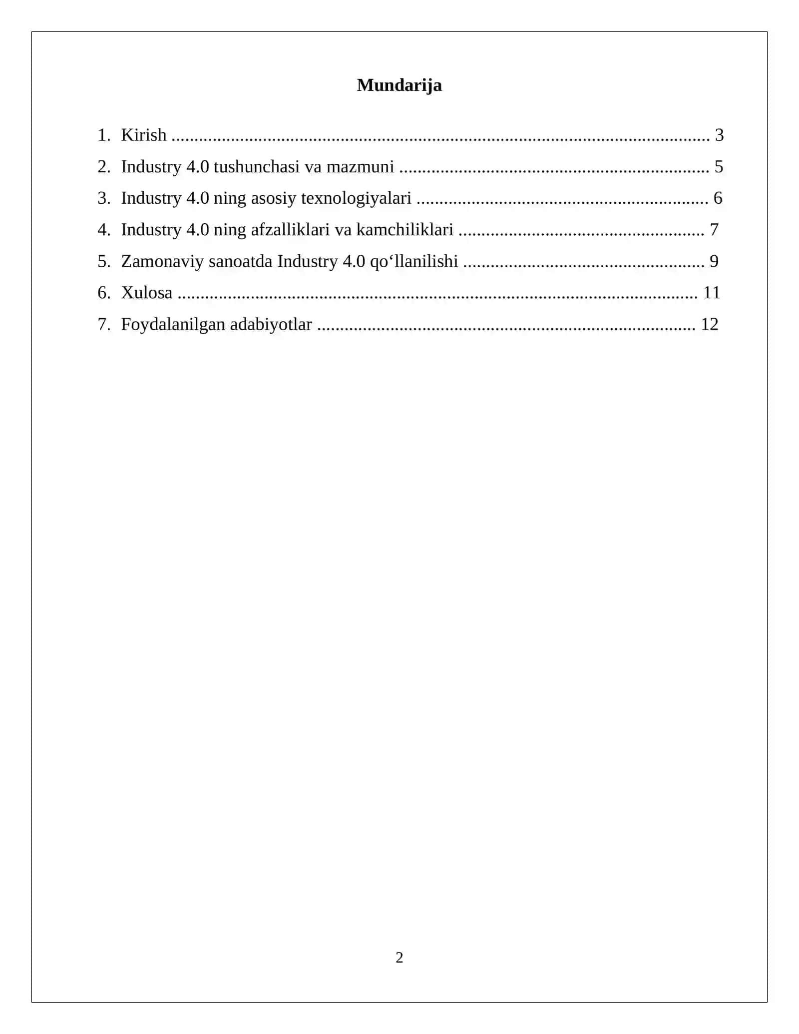 Industry 4.0 (To‘rtinchi sanoat inqilobi) 2