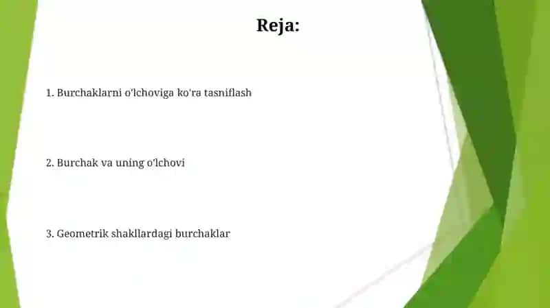 Burchaklar va ularning turlari 2