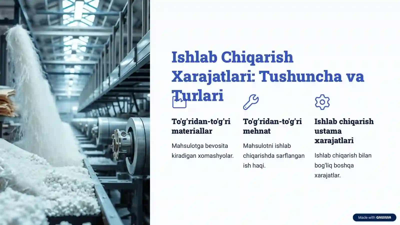 Mahsulot Ishlab Chiqarish va Davr Xarajatlari Tahlili 2
