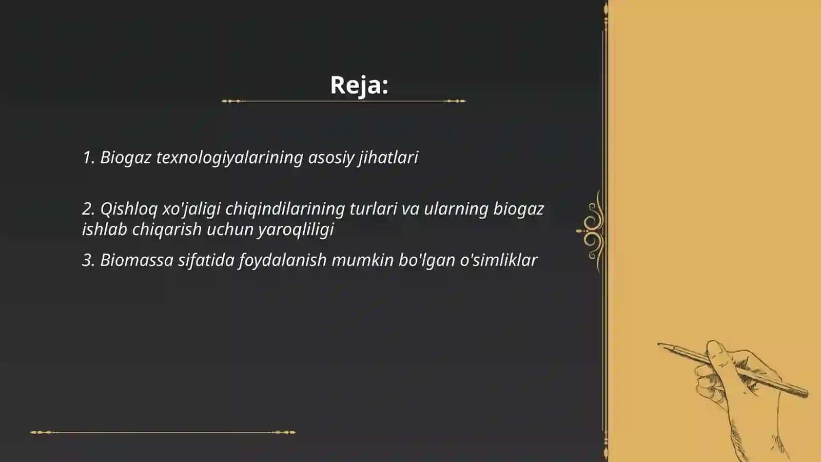 Qishloq xo'jaligi chiqindilari asosida biogaz olish 2