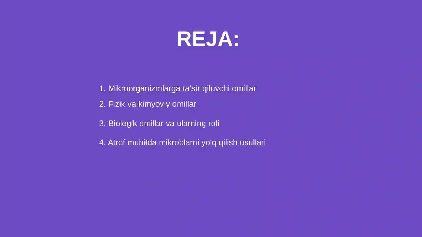 Mikroorganizmlarga ta'sir qiluvchi omillar 2