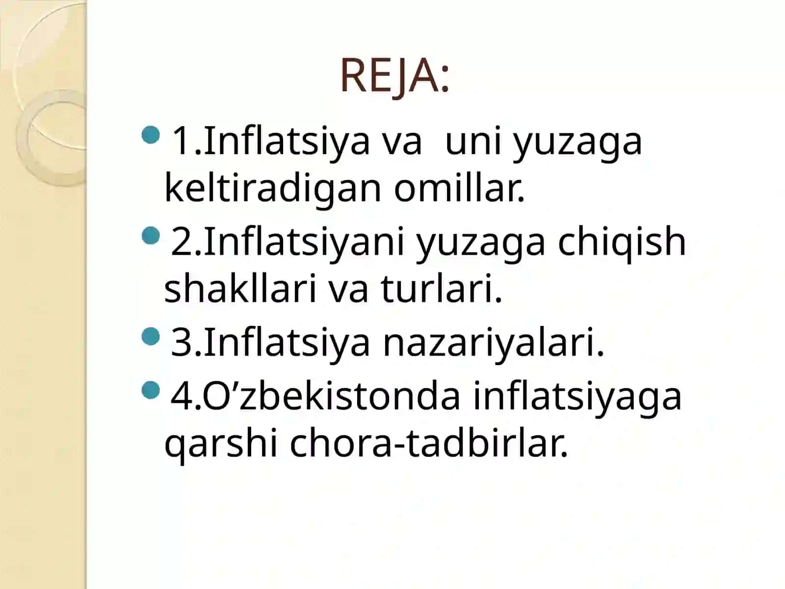 Inflyatsiyaning mohiyati va shakllari 2