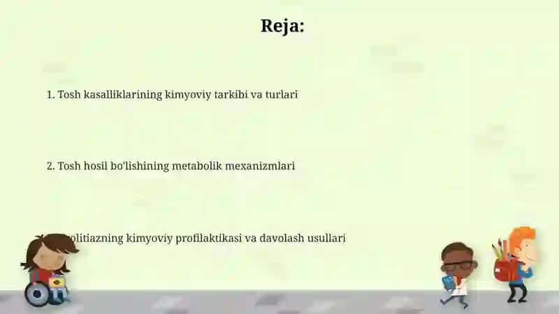 Tosh kasalliklarining kimyoviy asoslari 2
