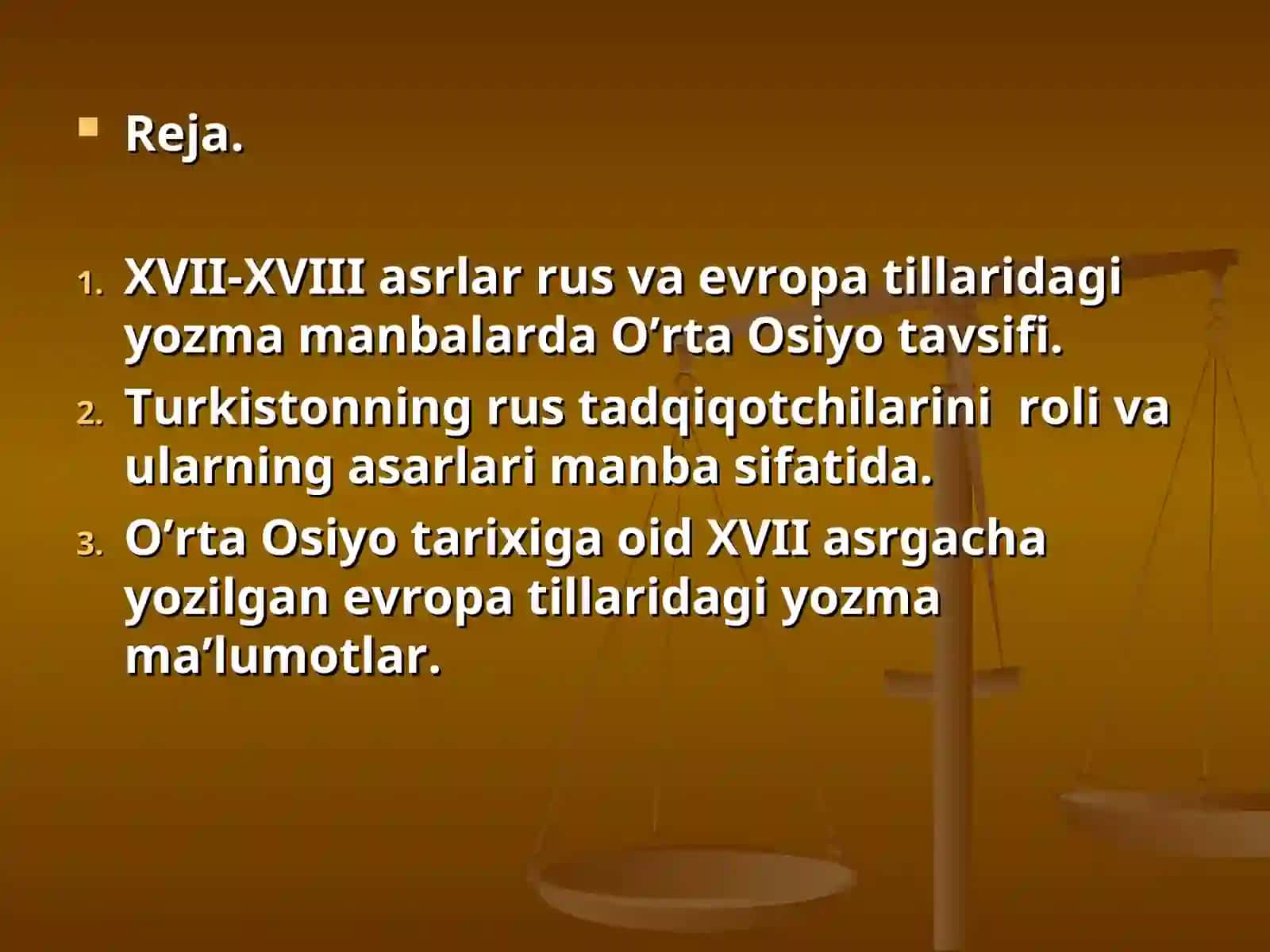 XVII-XVIII asrlar rus va evropa tillaridagi manbalarda O‘rta Osiyo tavsifi 2