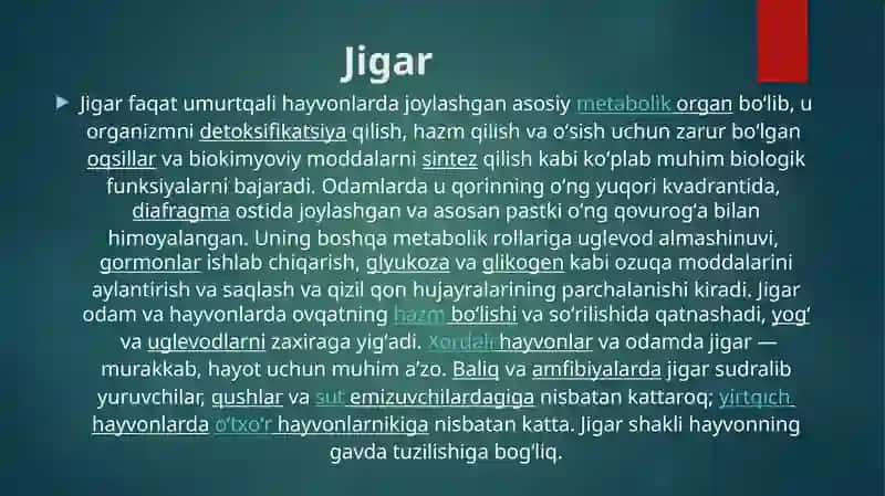 Jigar  sanchigi. Klinikasi, diagnostikasi, UASH taktikasi 2
