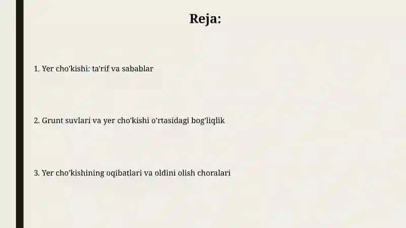 Choʻkish hodisasi va yer osti suvlari 2