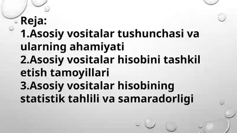 Asosiy Vositalar Hisobi 2
