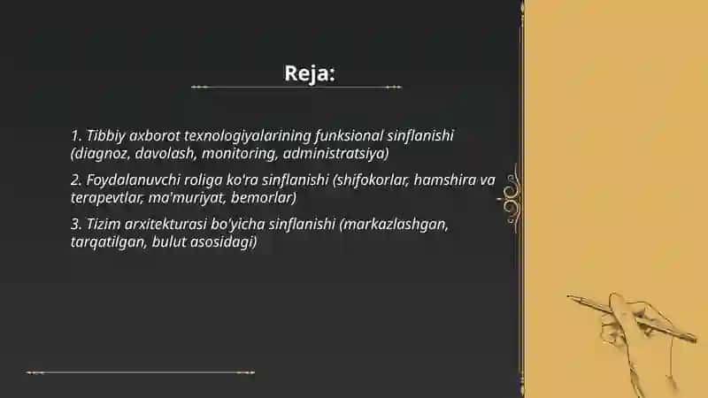 Tibbiy axborot texnologiyalarining sinflanishi 2