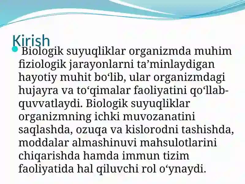 Biologik suyuqliklar 2