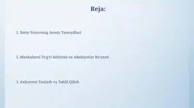 Ilmiy Yozuvning Asosiy Tamoyillari 2