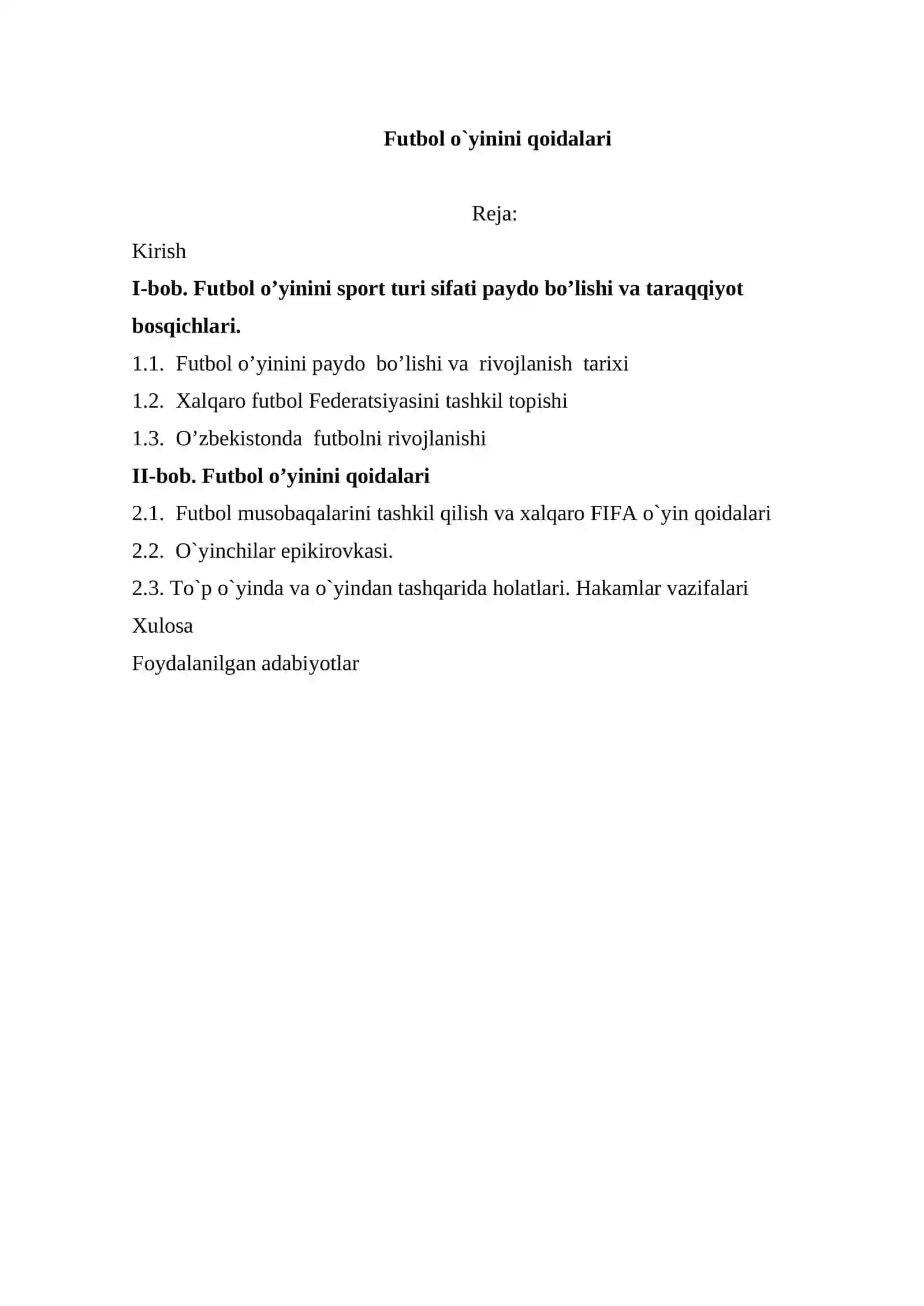 Futbol o`yinini qoidalari 2