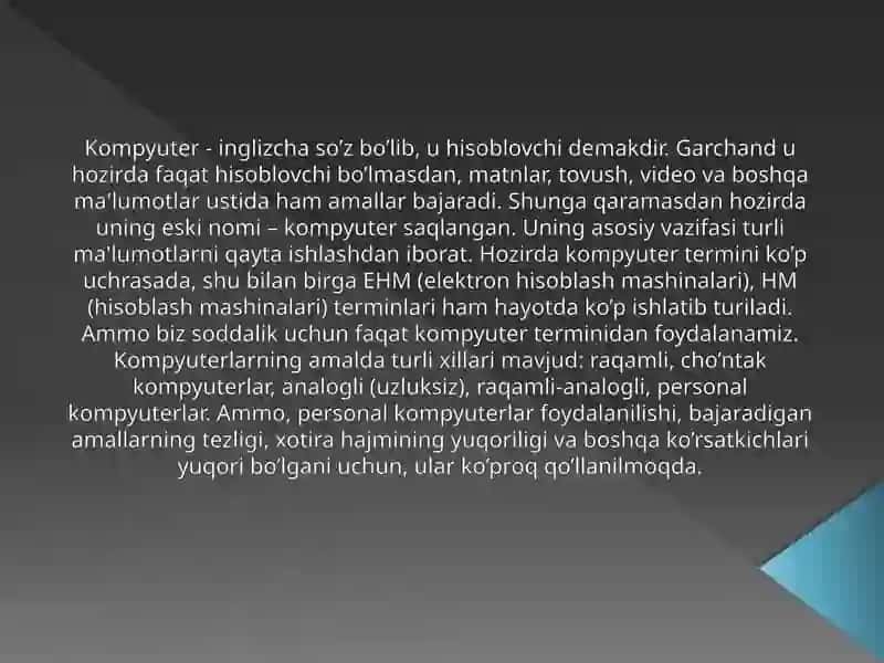 Zamonaviy IKTining texnik ta’minoti 2