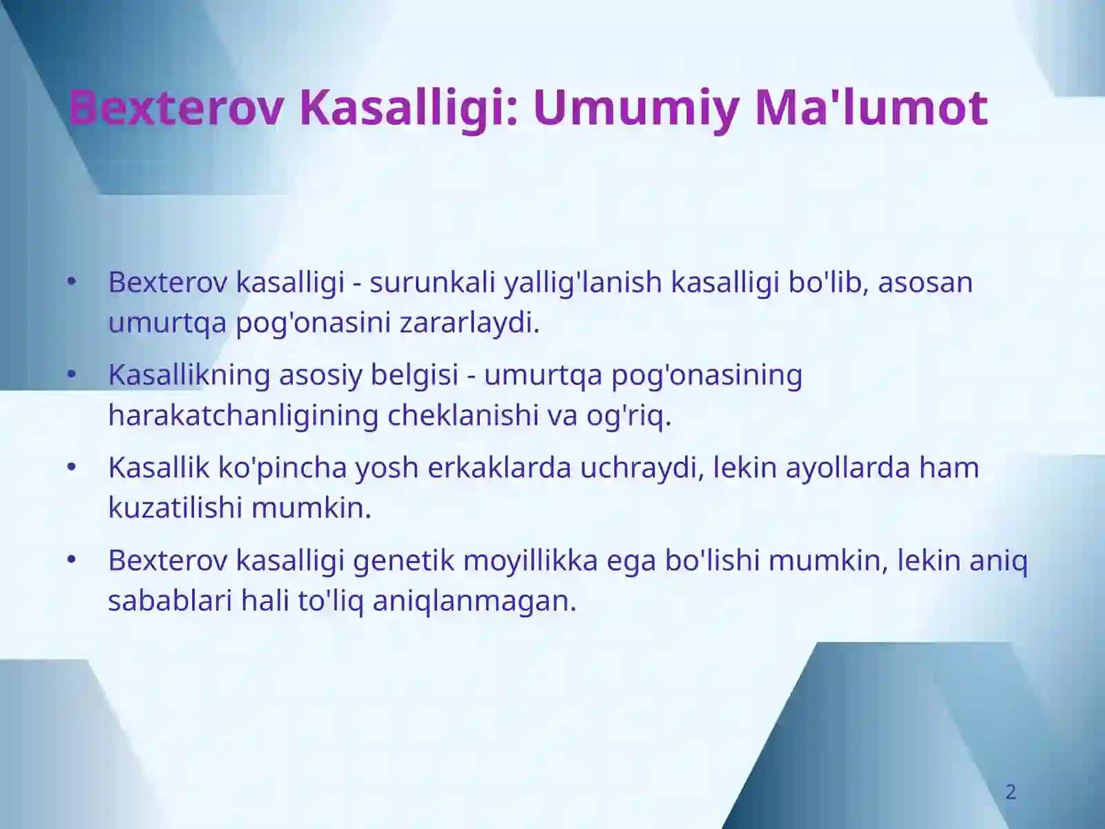 Bexterov Kasalligi 2