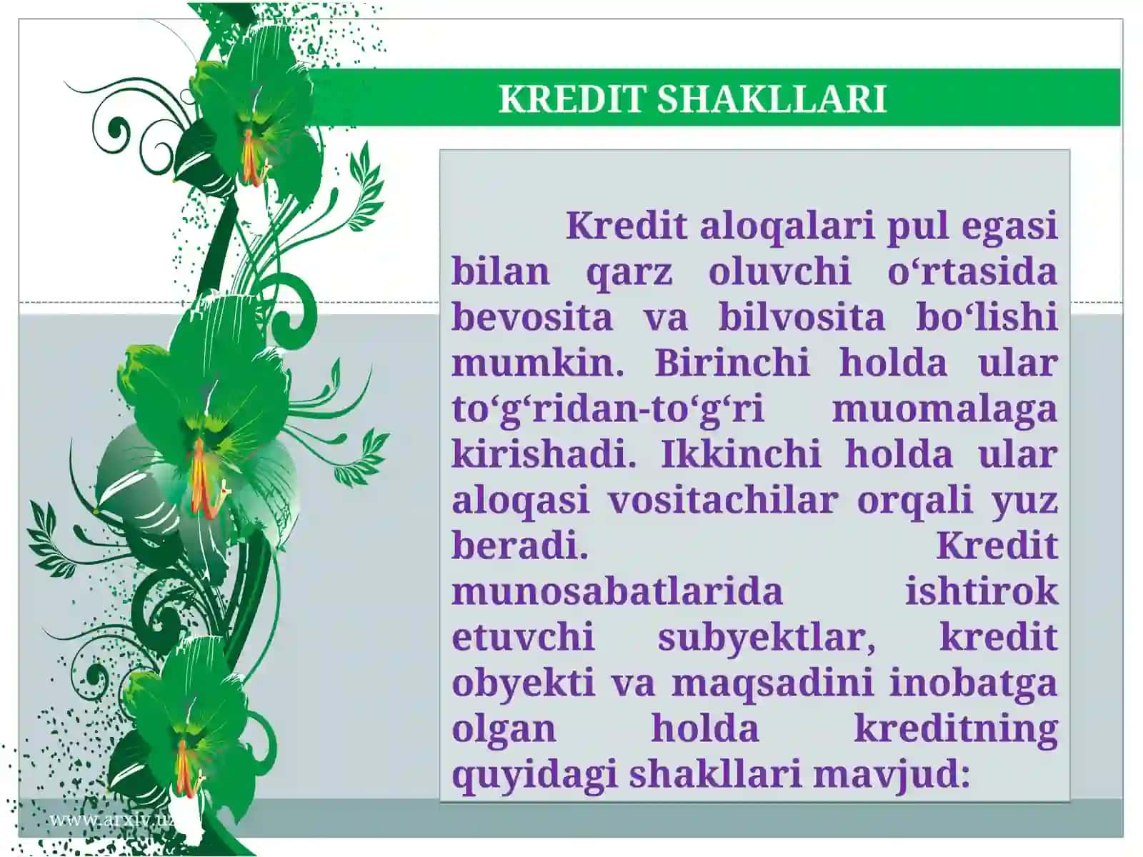 KREDIT SHAKLLARI 2