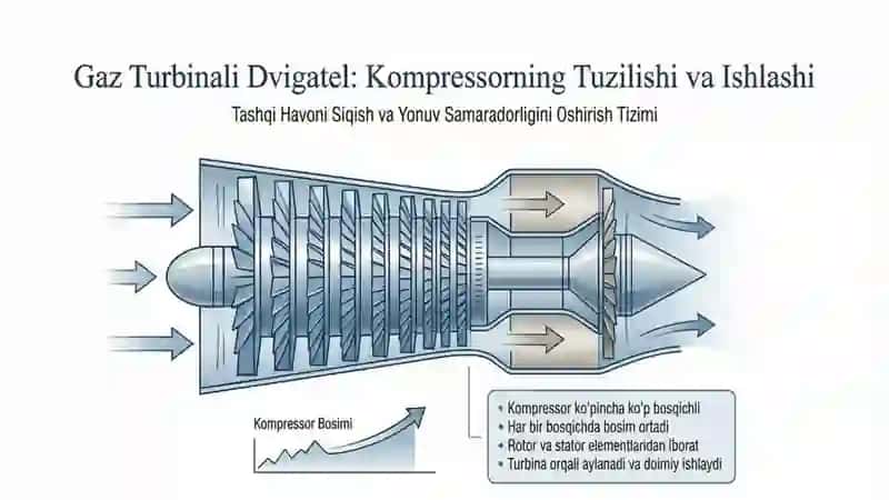 Gaz turbinali dvigatelning tuzilishi va ishlashi 2