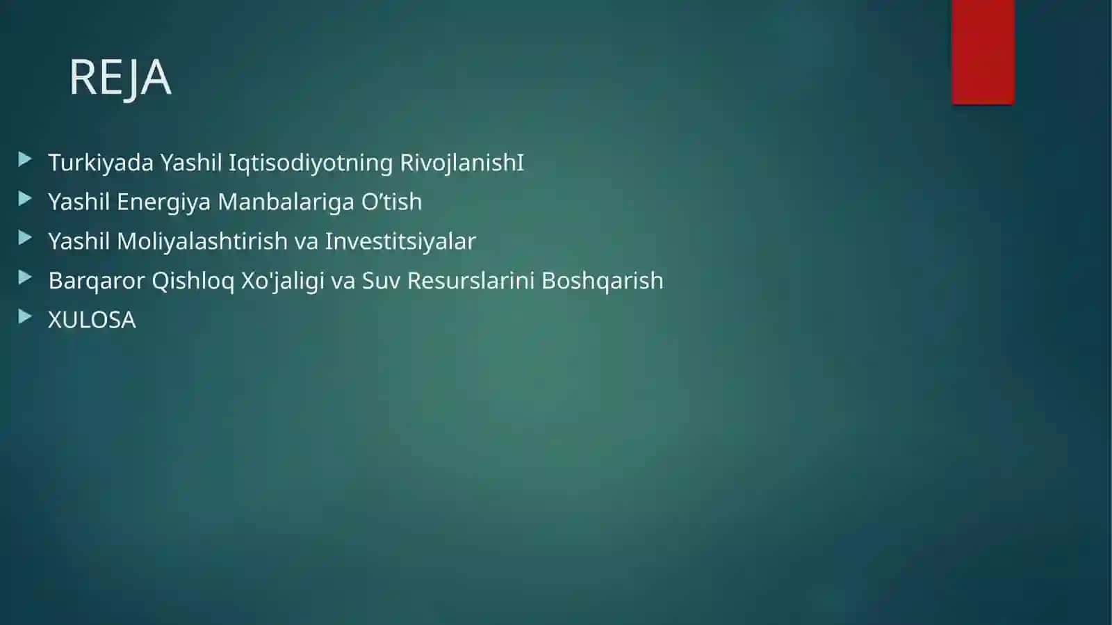 TURKIYA YASHIL IQTISODIYOTI 2